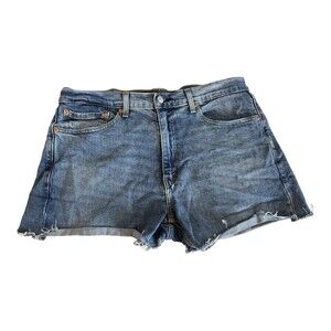 Levi’s 505 W36 Cutoff Denim Shorts Unisex Boyfriend High Rise Raw Hem